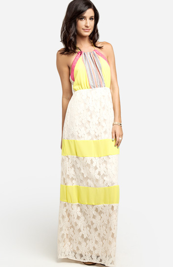 fluorescent maxi dress