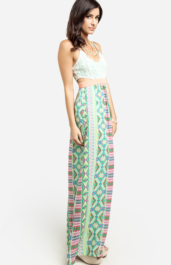 Colorful Cutout Maxi Dress in Floral Multi | DAILYLOOK