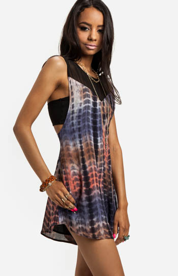 TIE DYE COLOR BLOCK ROMPER