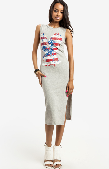 Patriotic Eagle Midi Dress Slide 1