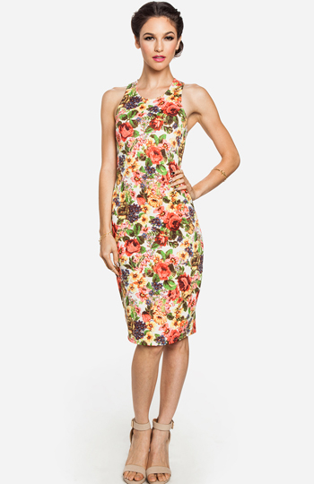 Floral Print Midi Dress Slide 1