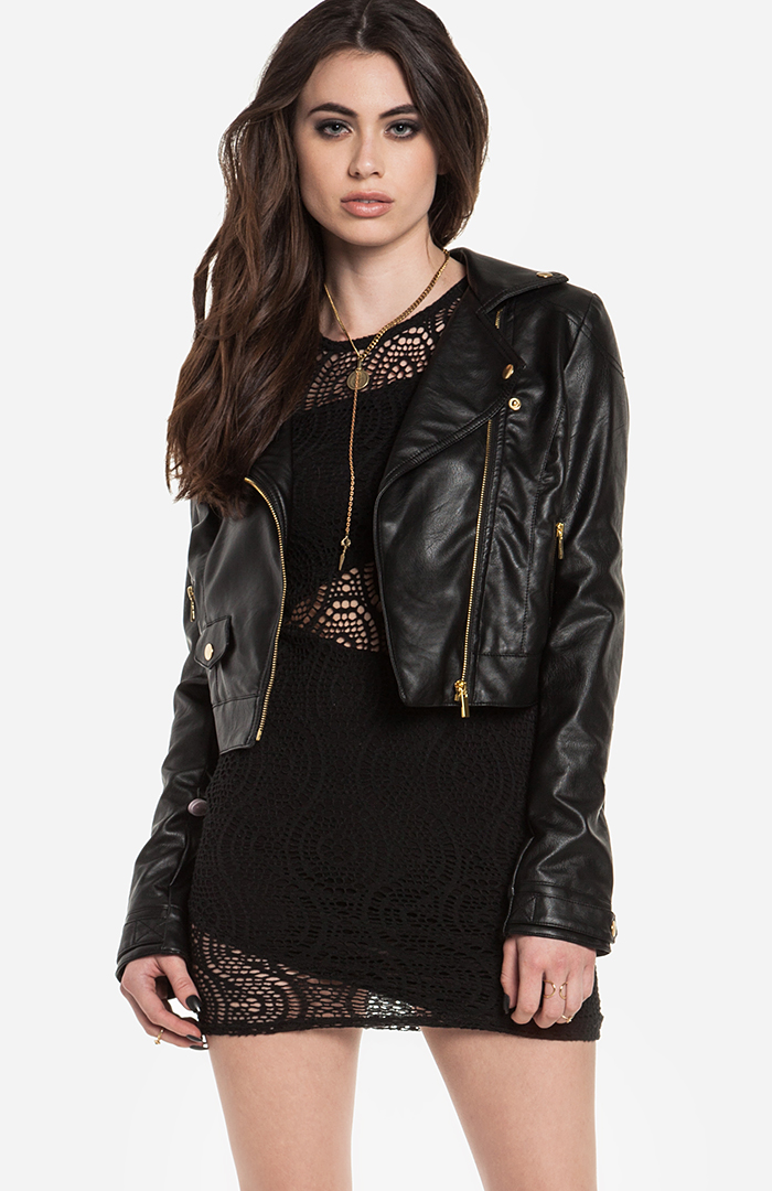 Classic Motorcycle Jacket in Black DAILYLOOK