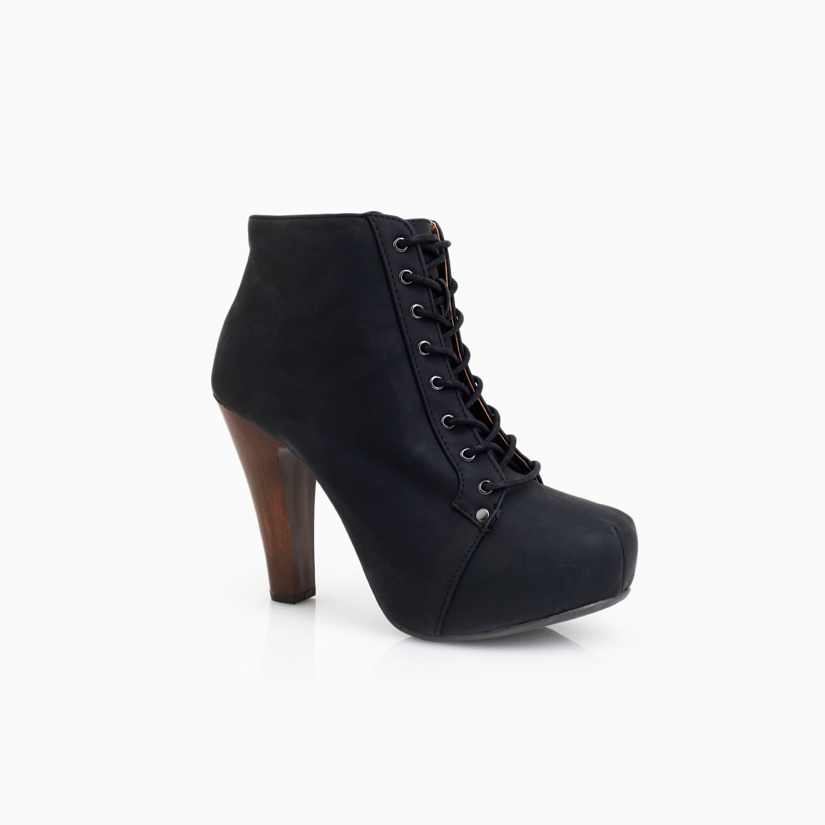 black lace up small heels