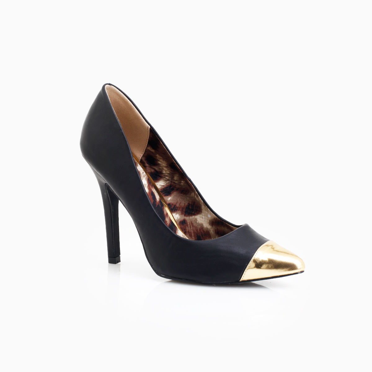 Metallic Pointed Toe Pumps in Black DAILYLOOK