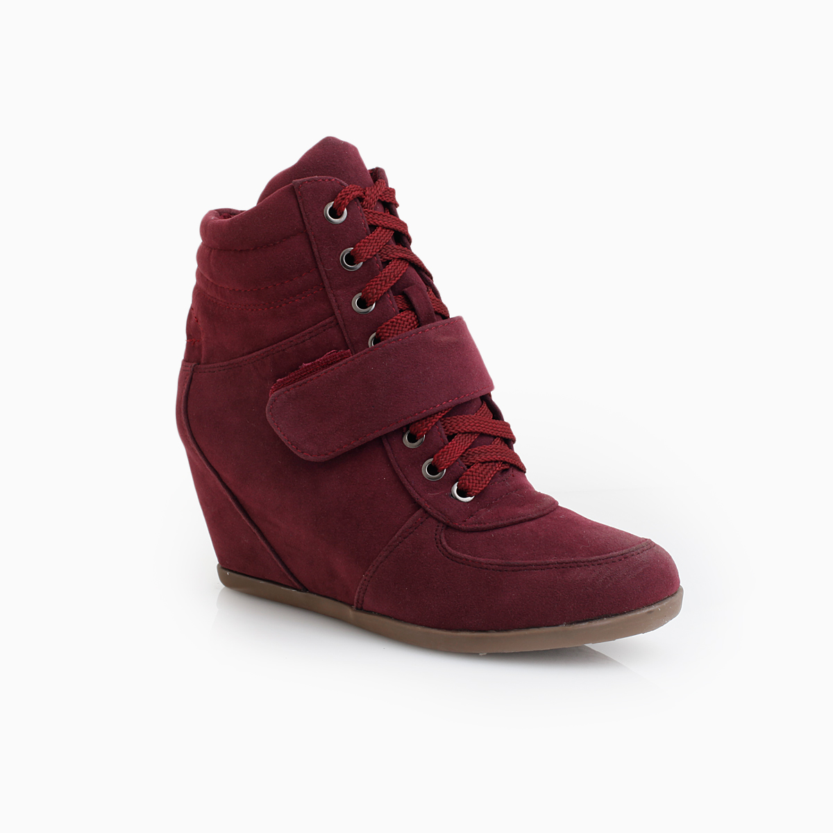 burgundy nike wedge sneakers