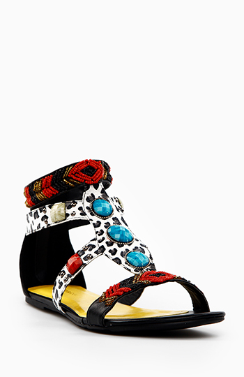 Embellished Ankle Strap Sandals Slide 1