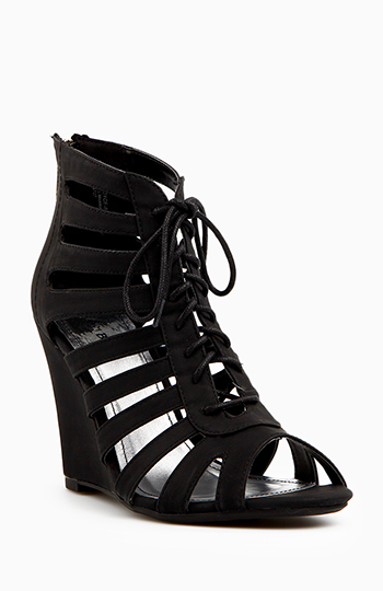Lace Up Wedge Slide 1
