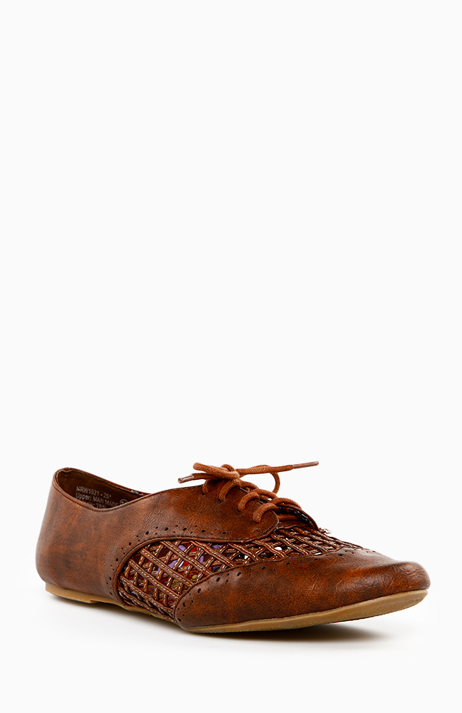 Woven Oxford Shoes in Tan DAILYLOOK