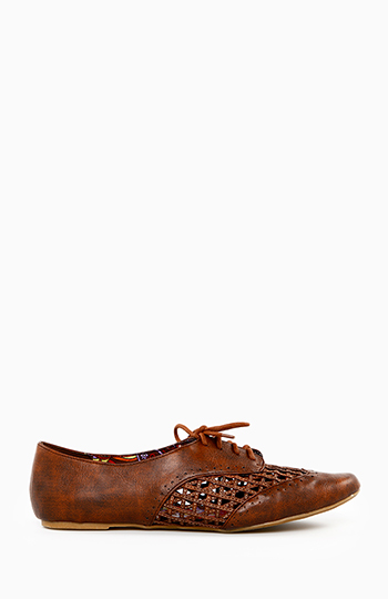 Woven Oxford Shoes in Tan | DAILYLOOK