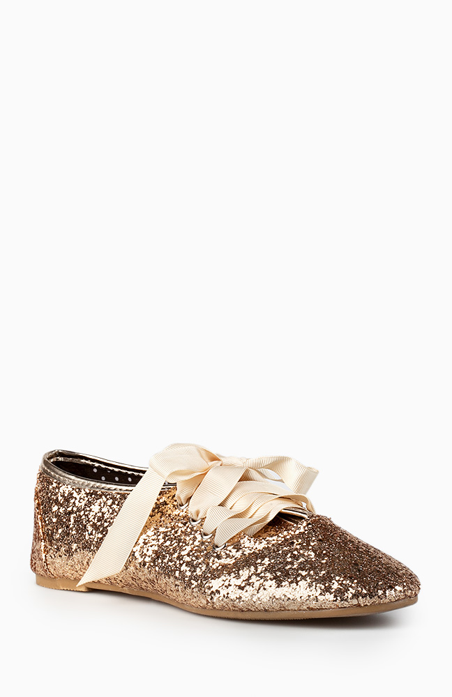 Glitter Oxfords in Gold DAILYLOOK