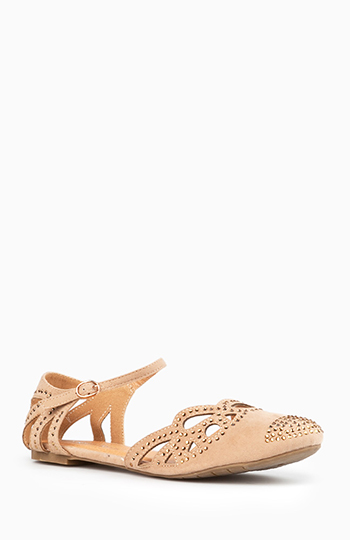 Crystal Cutout Sandals Slide 1