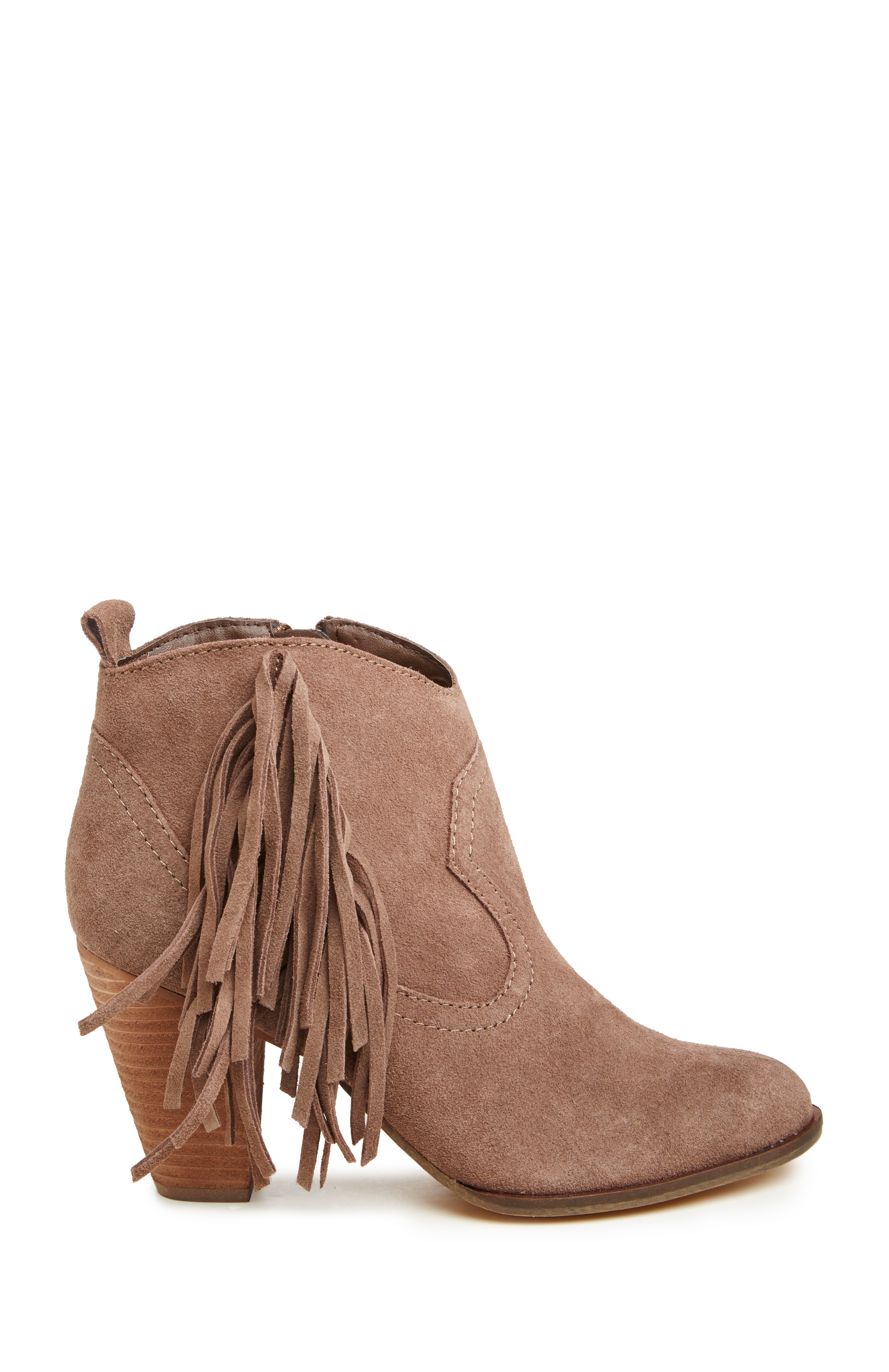 Steve Madden Ponncho Fringe Booties in Taupe | DAILYLOOK