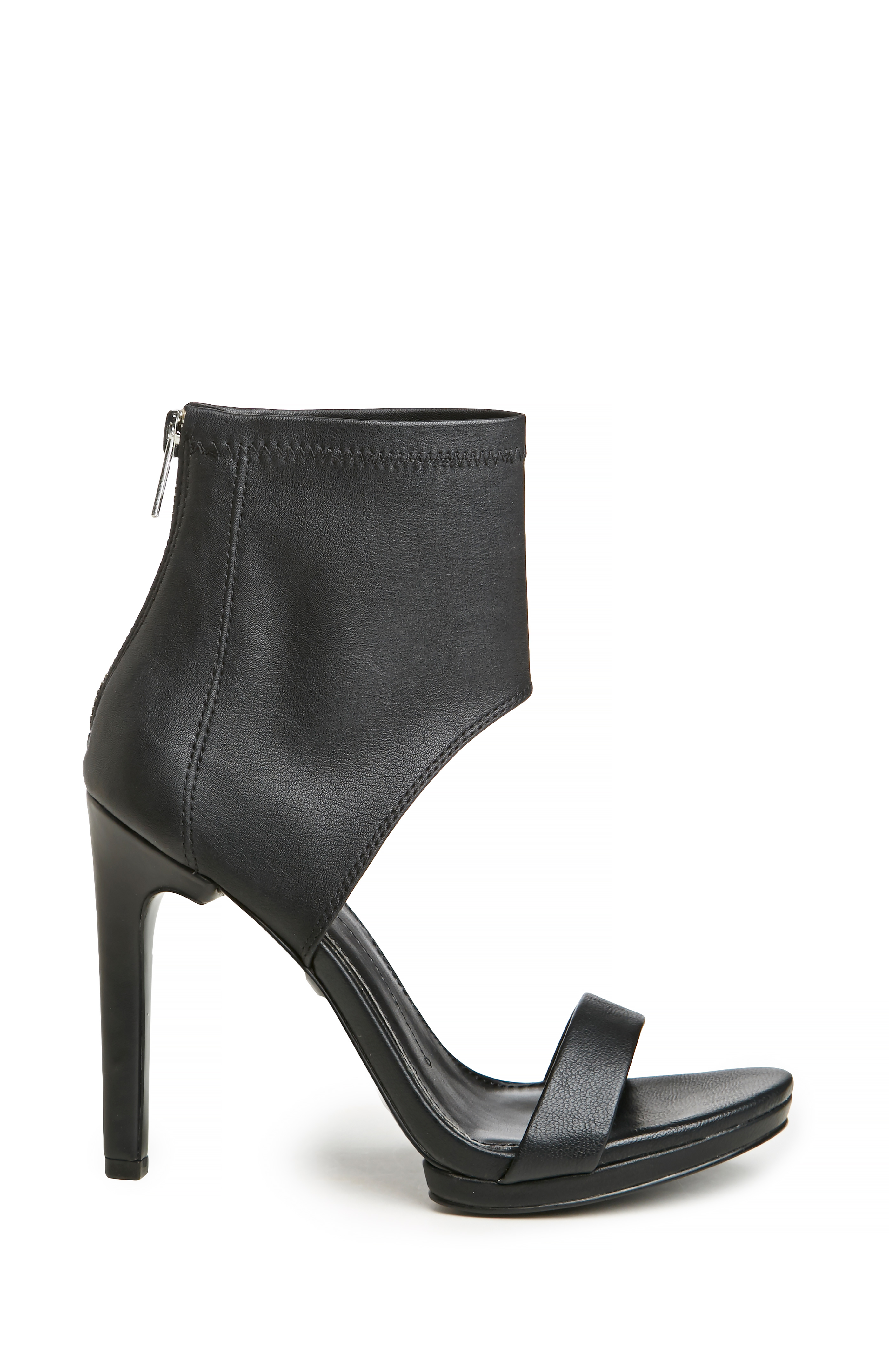 Dolce Vita Savana Ankle Covered Leather Heels in Black DAILYLOOK