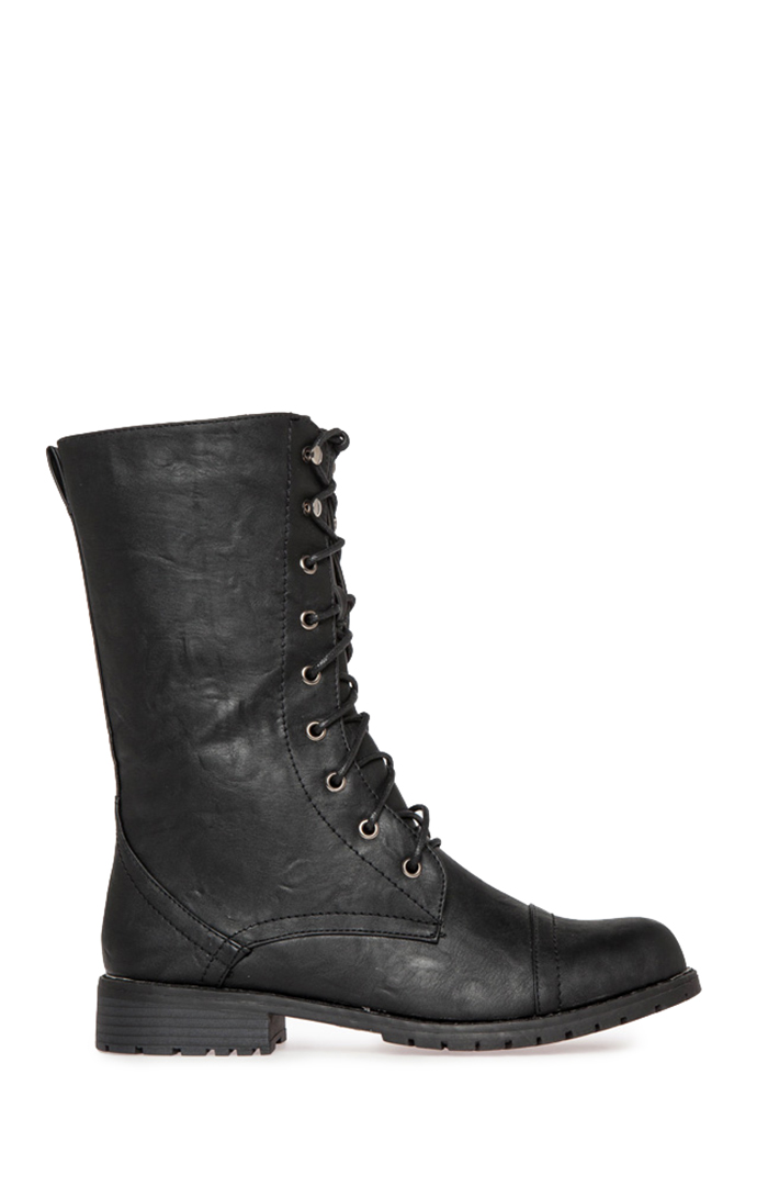 h&m black lace up boots