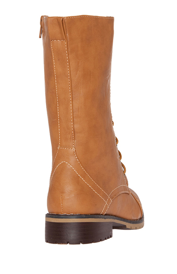 camel all season cowhide leather flat heel daily boots