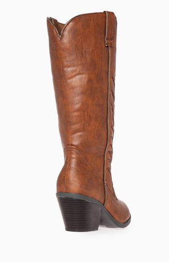 cognac western booties