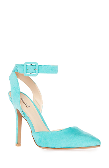 turquoise ankle strap heels