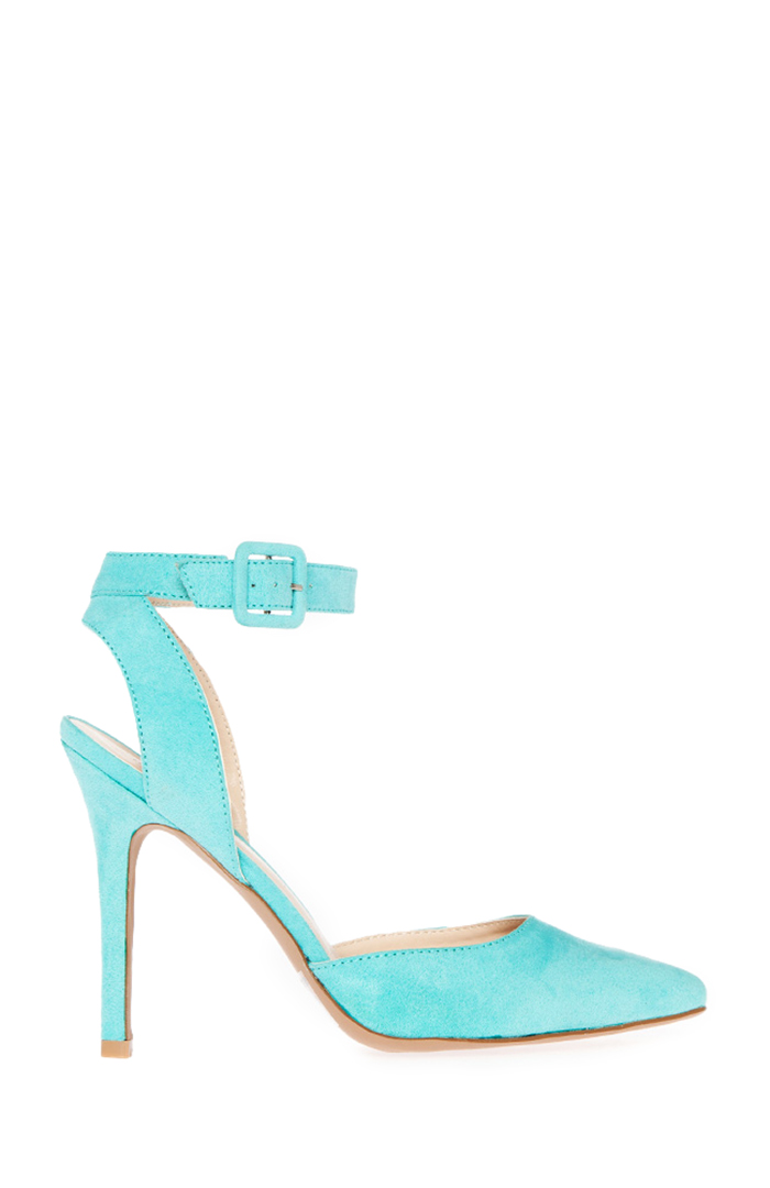 Ankle Strap Stilettos in Turquoise | DAILYLOOK