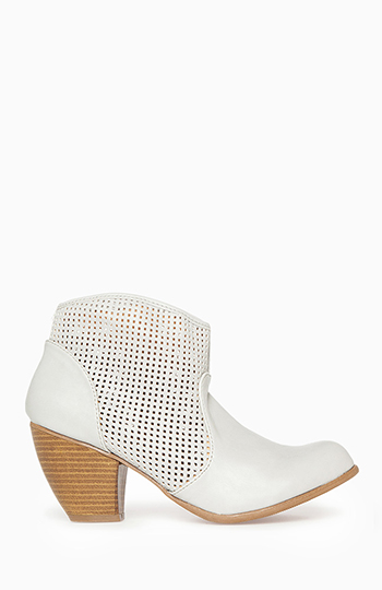 gray perforated booties