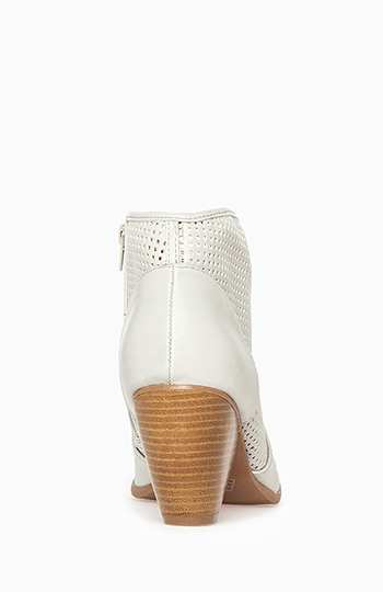 gray perforated booties
