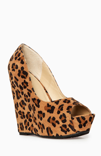 Peep Toe Platform Wedges Slide 1