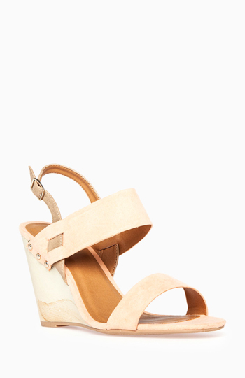 Wooden Heel Wedge Sandals Slide 1