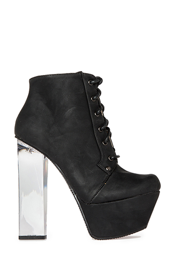 Lucite Heel Platform Booties Slide 1