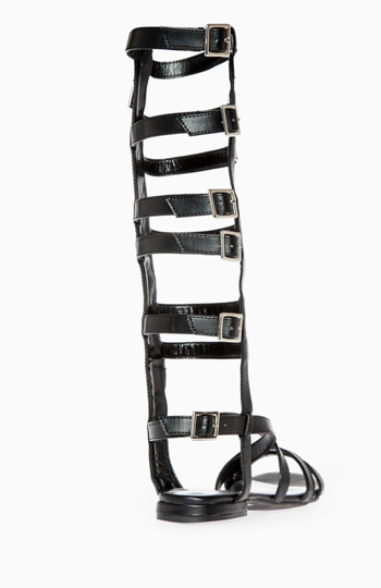 Knee High Gladiator Sandals in Black | DAILYLOOK