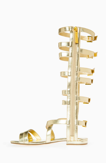 gold high gladiator sandals