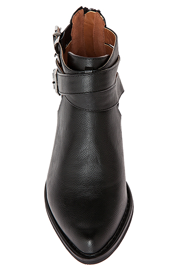 black ankle cut out booties