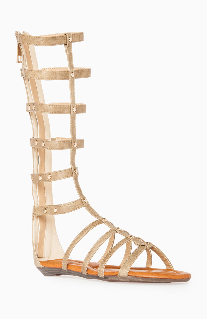 tan studded gladiator sandals