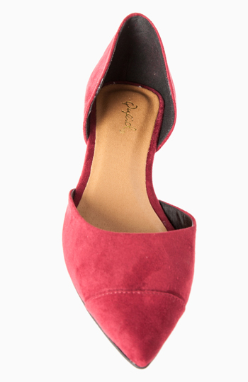 burgundy pointed flats