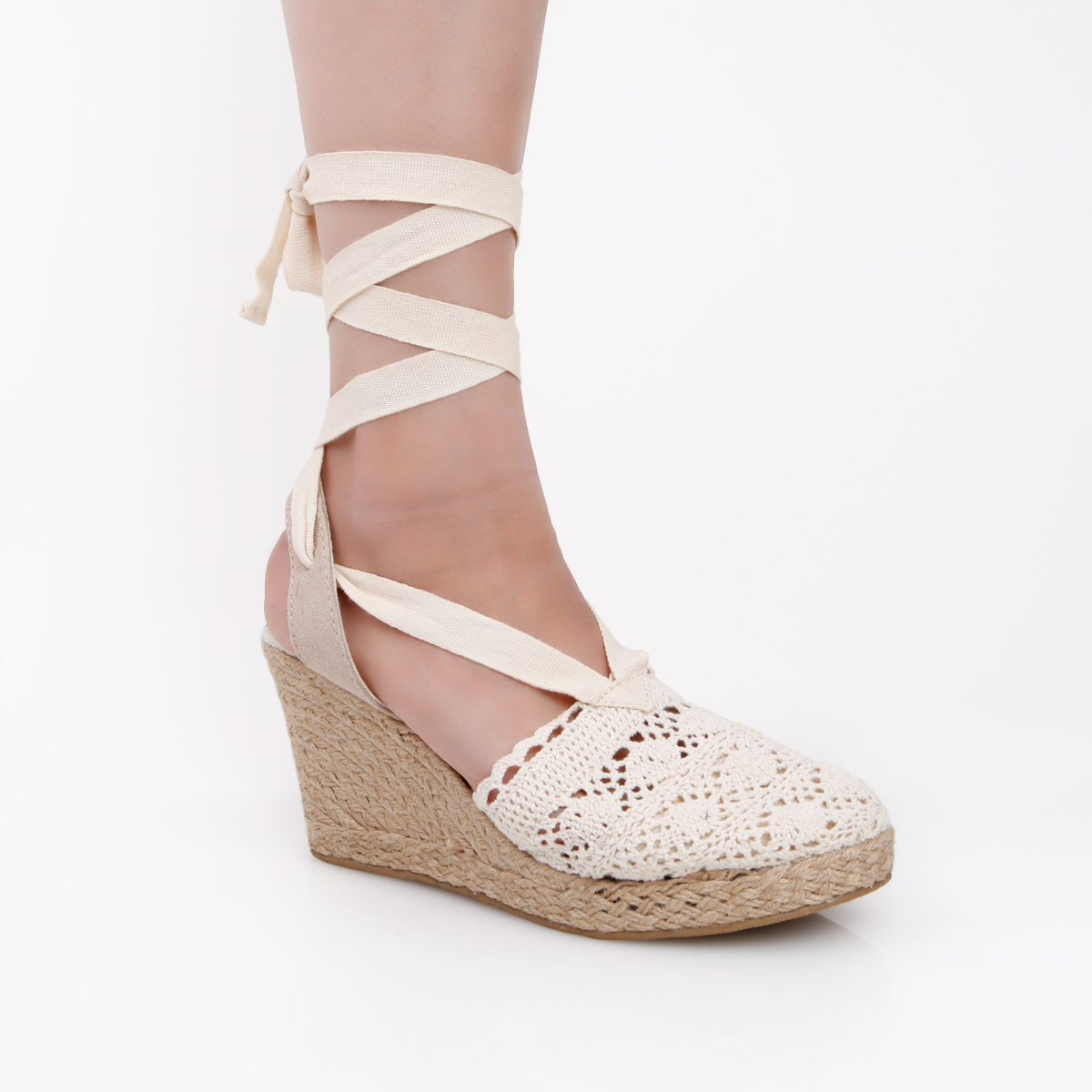 gold tie up espadrille wedges