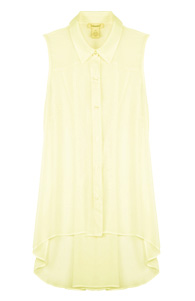 Sleeveless Button Down Top with Cinched Back