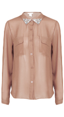 Jewel Tip Collar Blouse