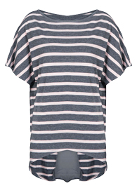Striped Mesh Insert Tee