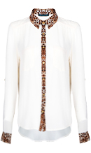 Leopard Contrast Button Down