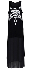 Aztec Print Maxi Dress in Black | DAILYLOOK