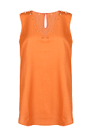 Studded V-Neck Top