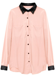 Leather And Spike Blouse