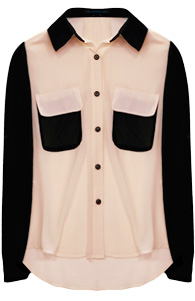 Sheer Color Block Blouse