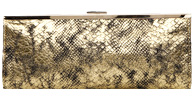 Metallic Snake Print Clutch