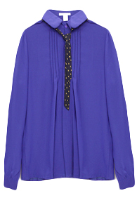 Pleated Bow Tie Blouse