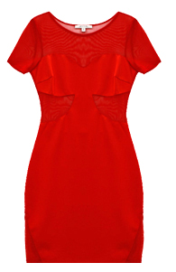 Sheer Panel Mini Dress