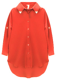 Metal Tip Collar Top With Open Decolletage