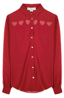 Cut Out Heart Button Down