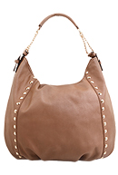 Studded Trim Tote Bag in Taupe | DAILYLOOK