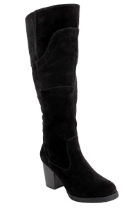 Faux Suede Western Knee High Boots