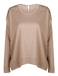 Studded Shoulder Sweatshirt