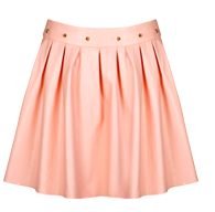 Spike Waist Faux Leather Skirt in Pink | DAILYLOOK